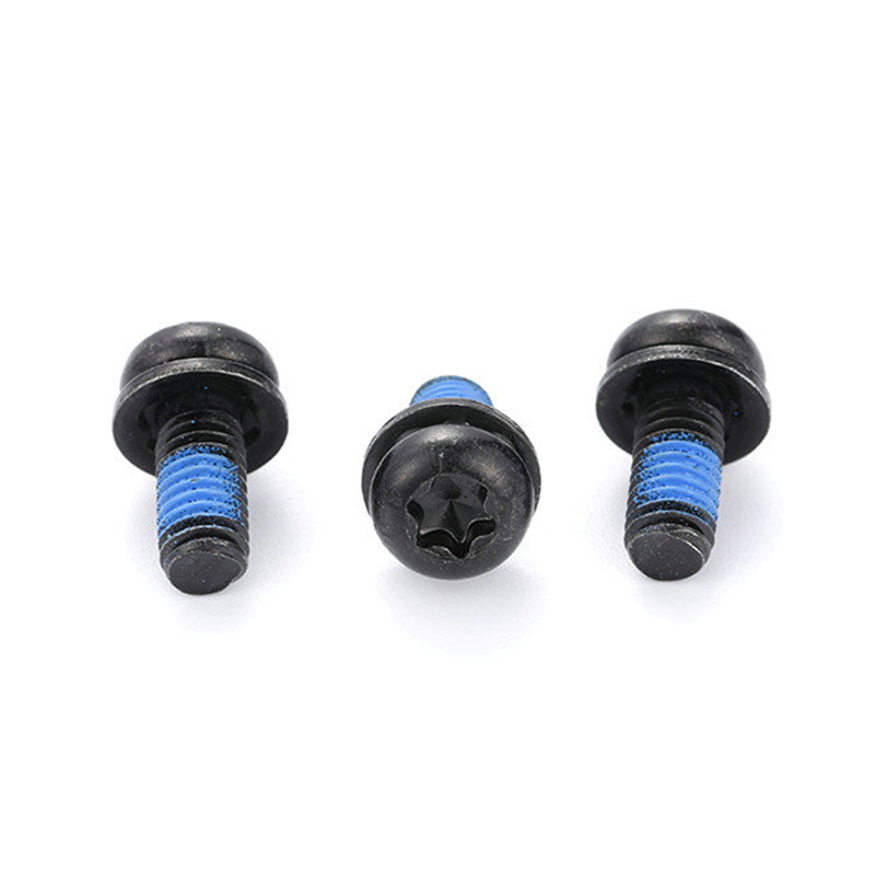 Черный тройной установочный винт Torx Micro Mini с круглой головкой и нейлоновой накладкой Черный тройной установочный винт Torx Micro Mini с круглой головкой и нейлоновой накладкой